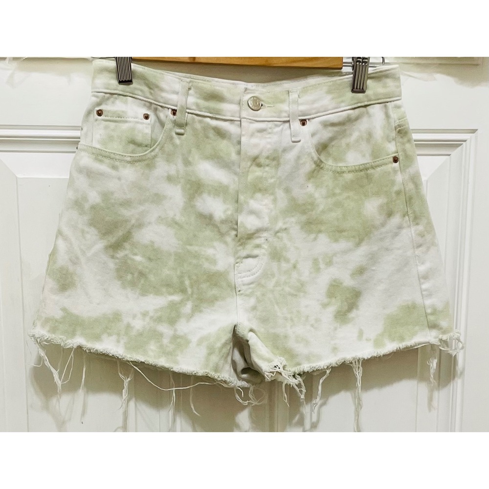 Pacsun Ultra High Rise Vintage Short Womens 27 Tie Dye Green White‎